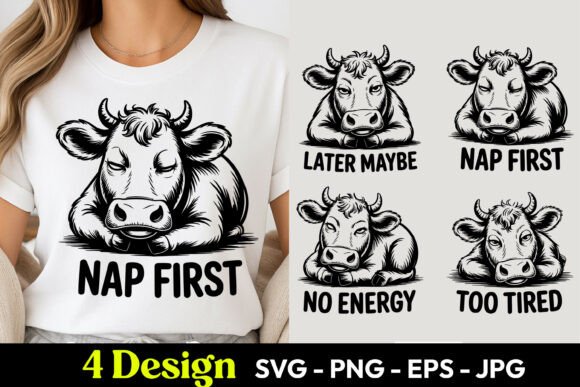 Cow Nap First Quote SVG PNG: A Graphic Design Asset Review