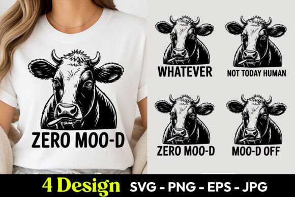 Cow Zero Mood Quote SVG PNG: A Designer's Review of Freebies and Graphics