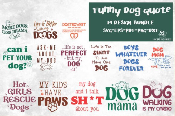 Dog Funny Quote Svg Bundle Design for Graphics and Illustrations