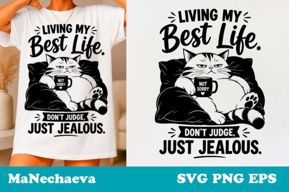 Sarcastic Cat Quote SVG Best Life Mood for Graphics