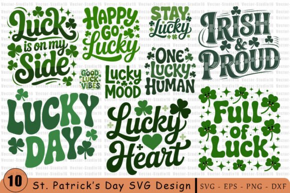 St Patrick's Day Lucky Quote SVG Bundle Graphics